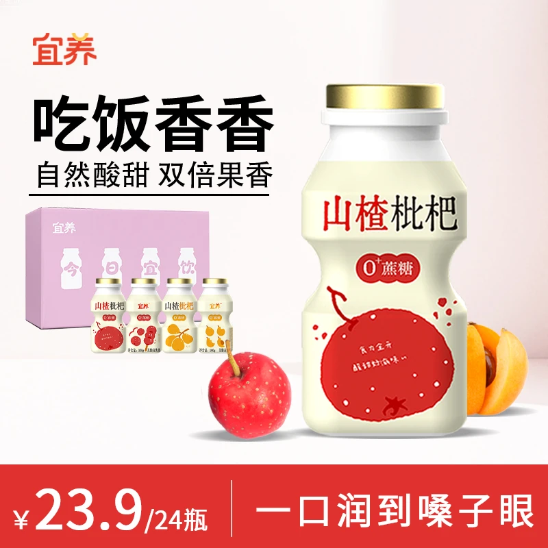 【秋冬润养】宜养山楂枇杷乳酸菌益生菌饮品100g*24瓶