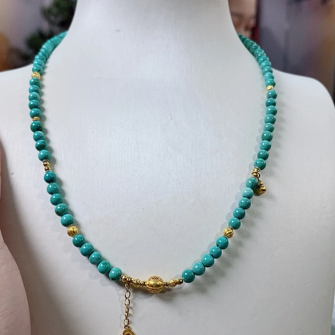 绿松石18K金镶嵌珠宝奇石