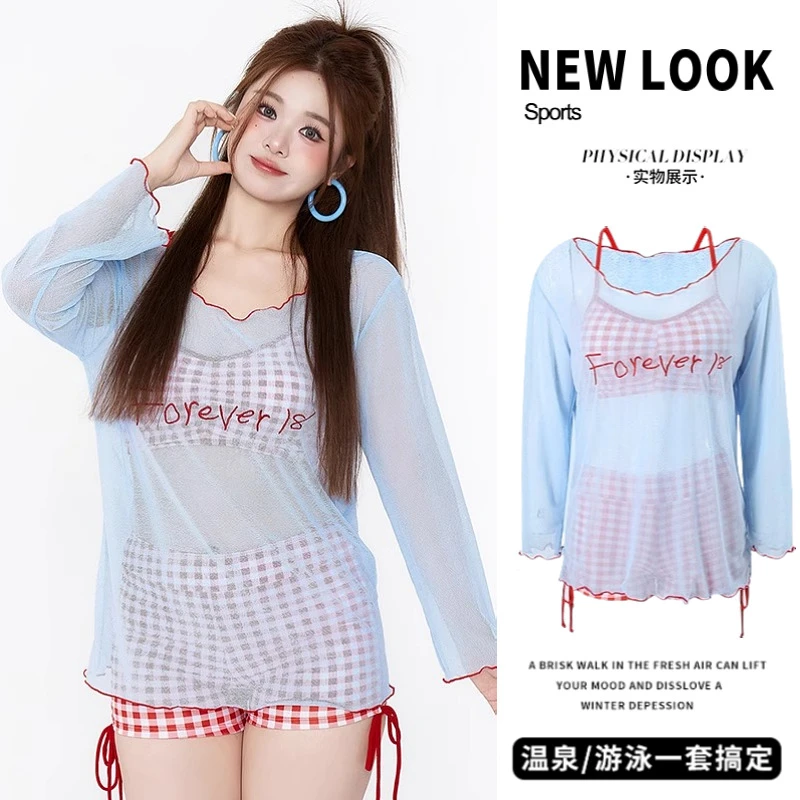 比基尼泳衣女2025新款三件套高级感分体纯欲小胸海边度假温泉泳装