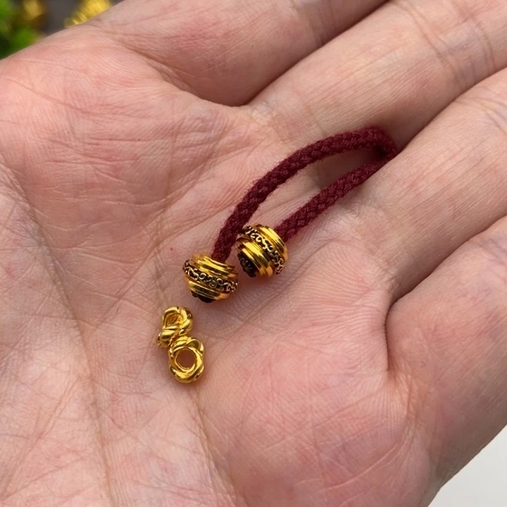 土***匪足银玻璃双层唐草轴676黑金配2个蛇结