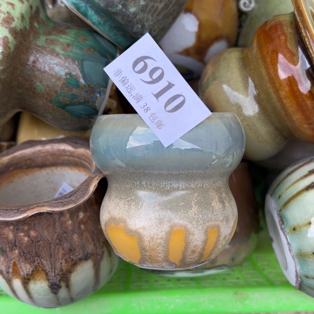 红陶白*君景德镇手工花盆