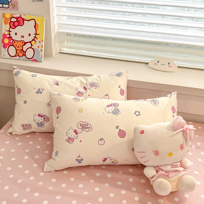 学生宿舍枕头套纯棉100%全棉hellokitty儿童枕头套30x50/35x55/40
