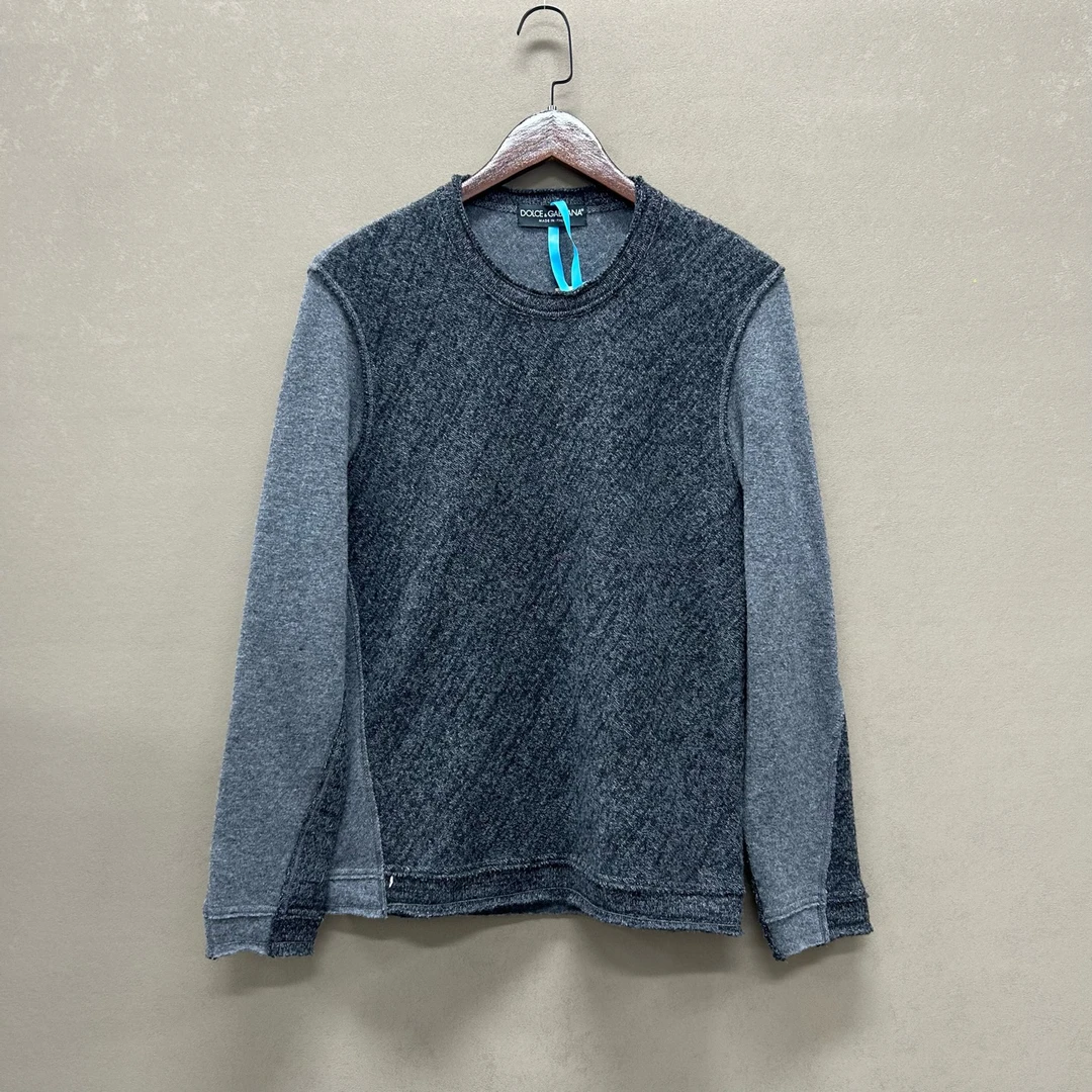 99新 maje DG（pm）黑灰拼色羊绒衫 44码 ys000224