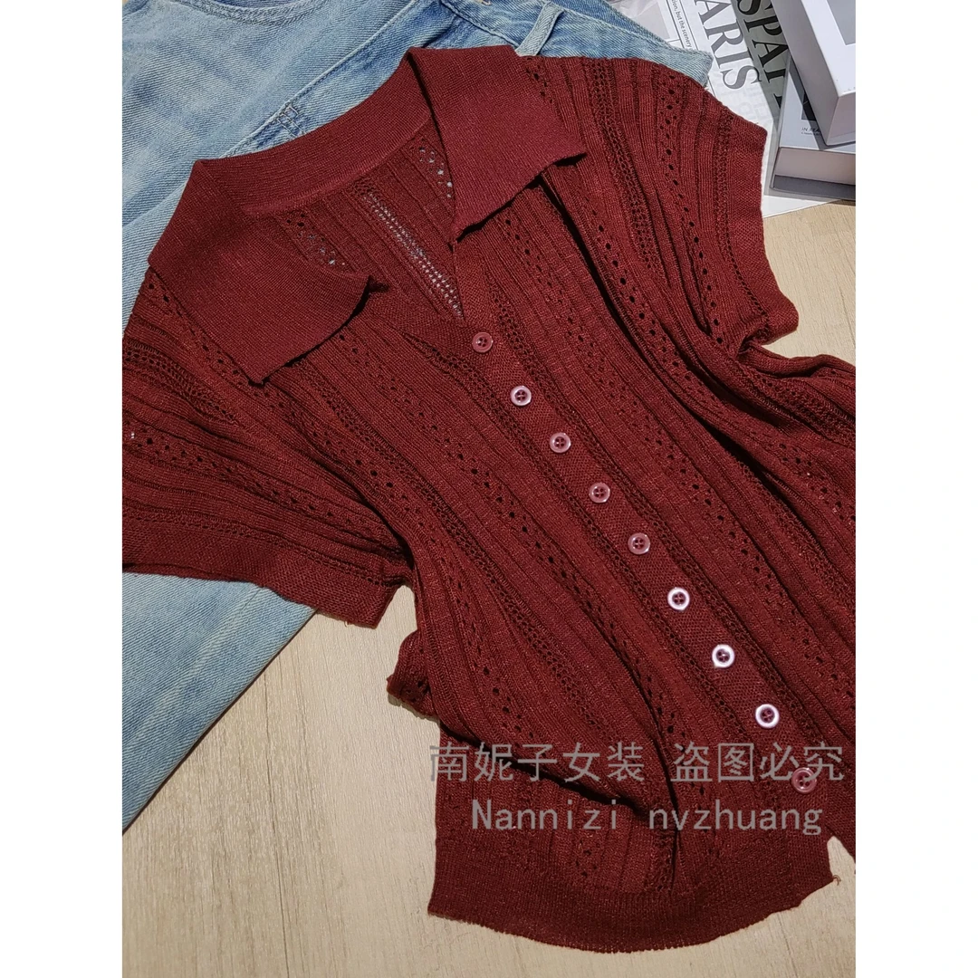 南妮子女装夏季时尚显瘦减龄短袖女款爆款2025新款针织衫YZY68050