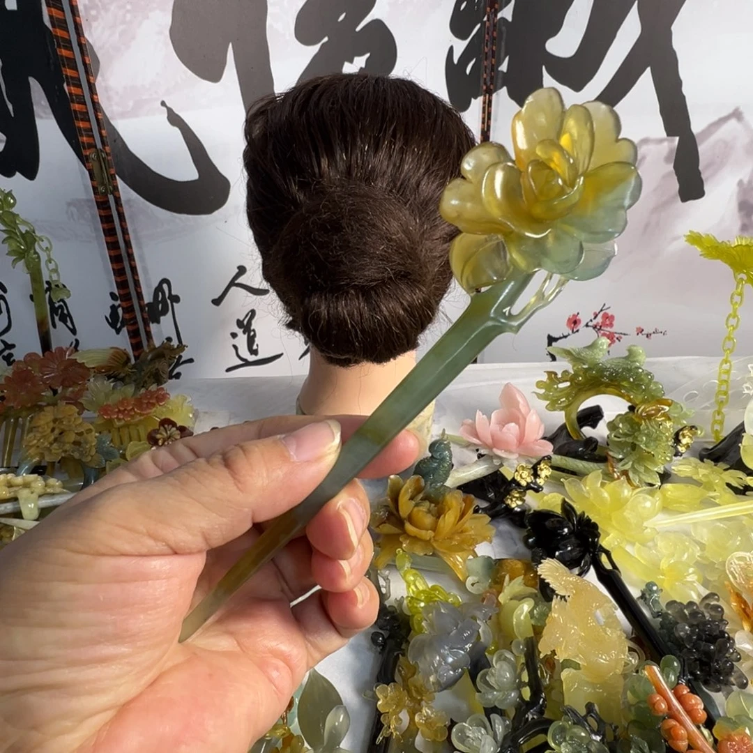 蛇纹石玉未镶嵌发饰