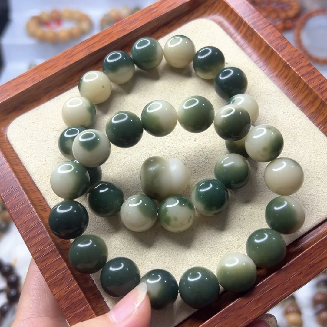 菩提根/象牙果手串F***、冰飘花帝王绿
