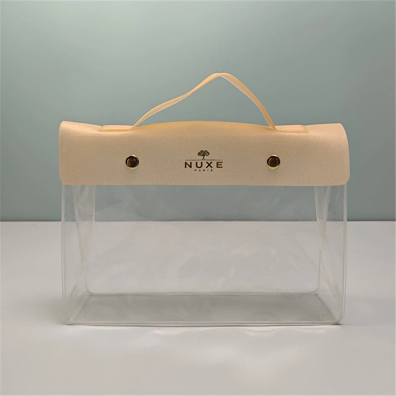 yl001欧*黄色透明果冻手拎化妆包便携整理收纳包手提洗漱包