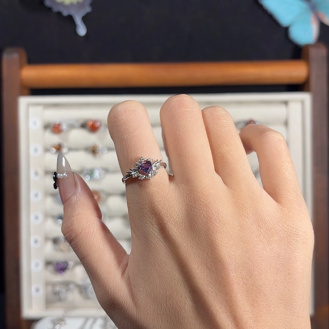 戒指烟晶银S925镶嵌