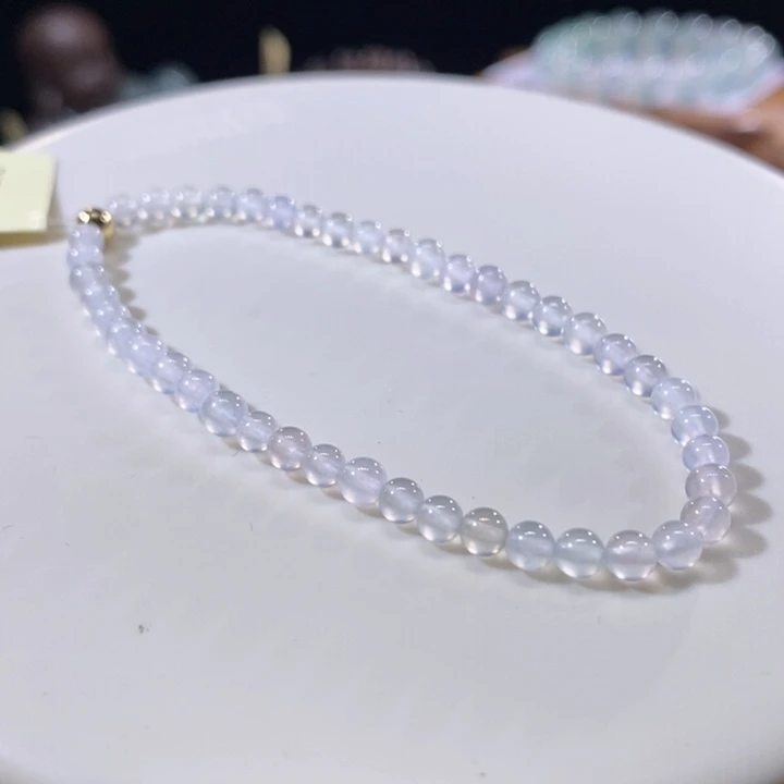 翡翠未镶嵌颈饰翡翠高冰小米珠串