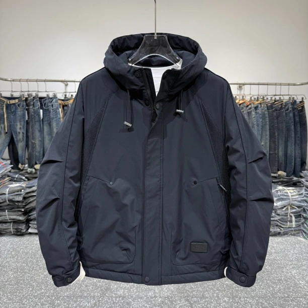 冬季新款工装连帽棉服外套男保暖上衣宽松百搭二棉冲锋衣男士棉衣