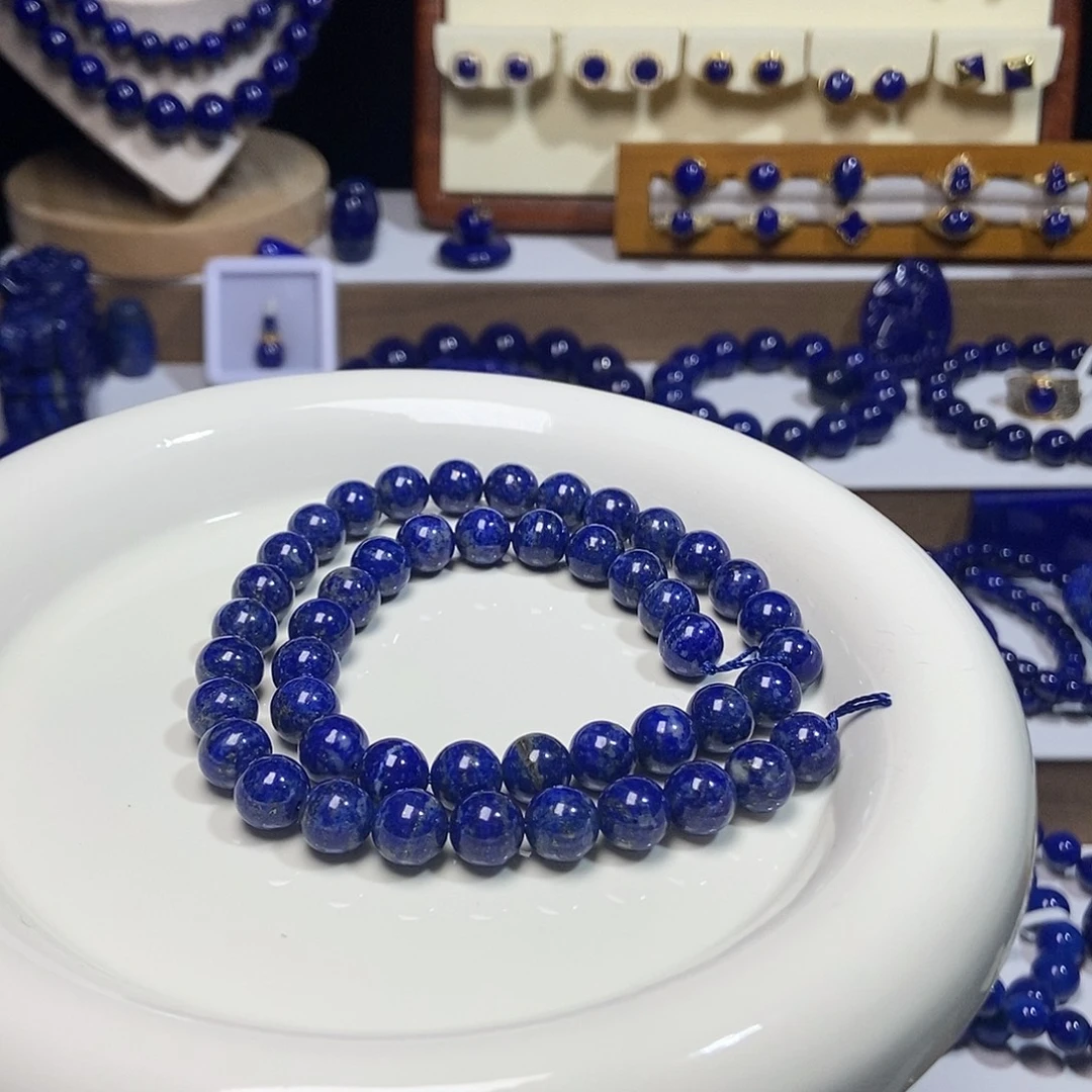 青金石未镶嵌福利 8mm+长串  双圈