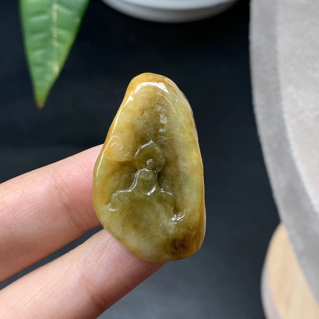 天然缅甸翡翠A满黄悟道 感悟人生