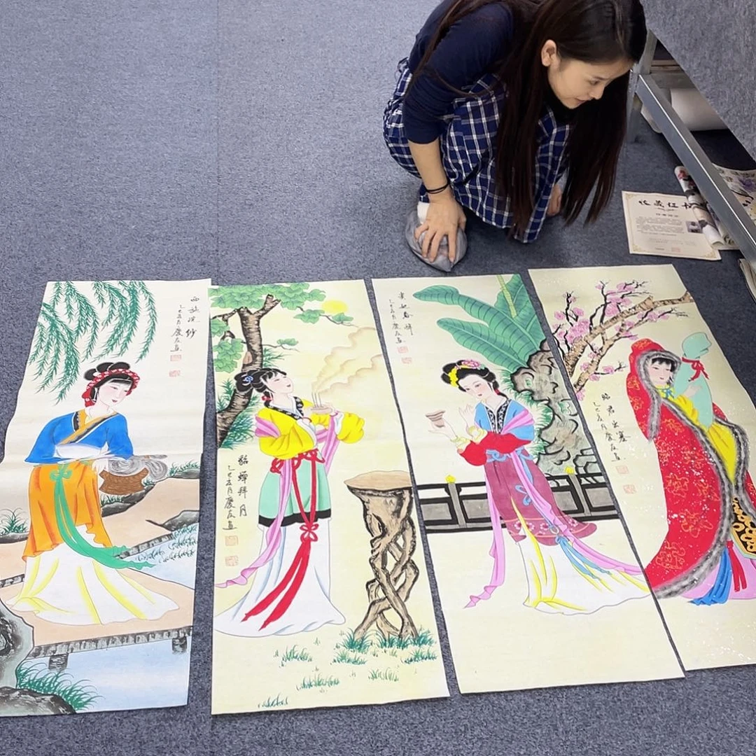 国画作品小姐姐放漏…