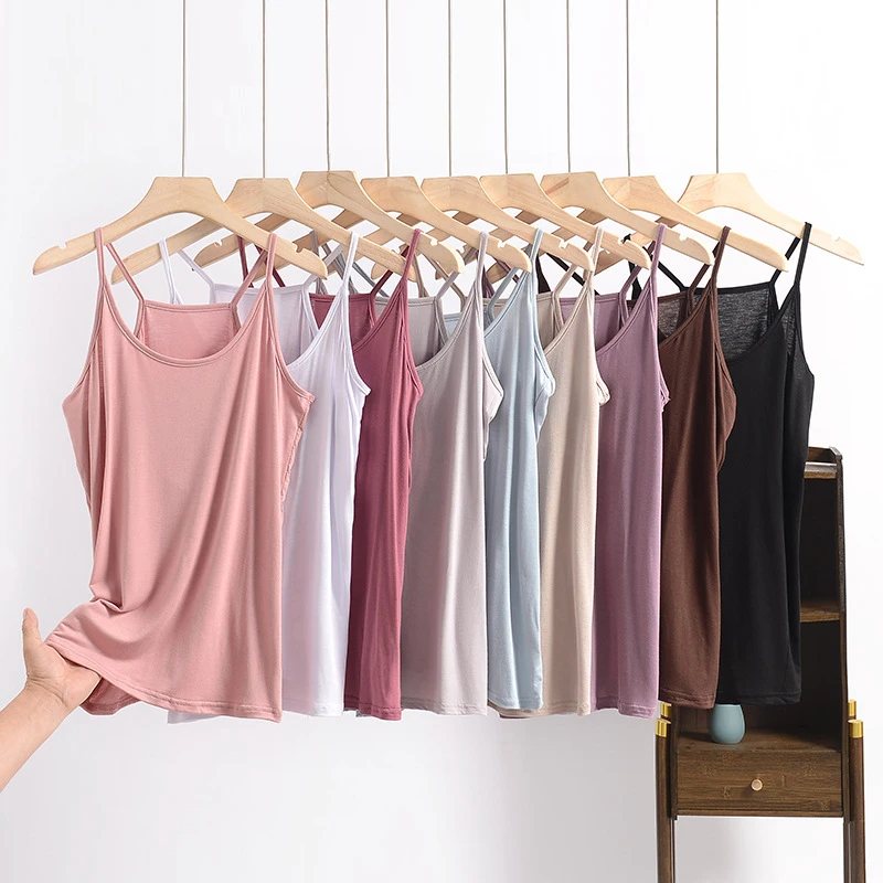 莫代尔大码吊带背心女夏季薄款胖mm200斤妈妈内搭宽松打底衫上衣