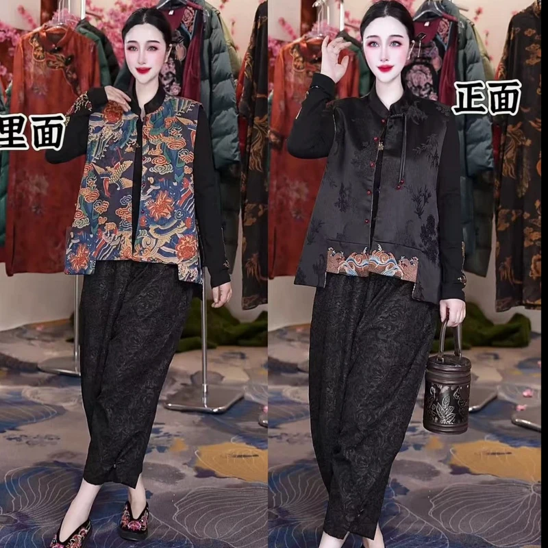 【两面穿马甲】休闲气质显瘦轻奢女士设计师款两面穿马夹1533