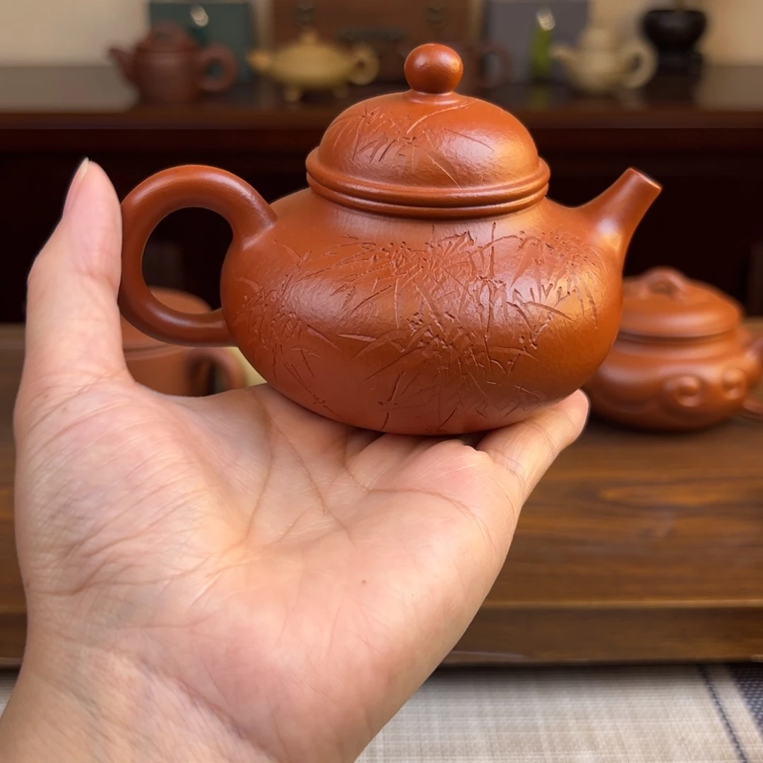 茶壶紫砂朱泥容天全手200cc