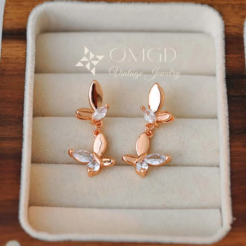 铜合金合成锆石耳饰 【D1095】简约轻奢耳钉