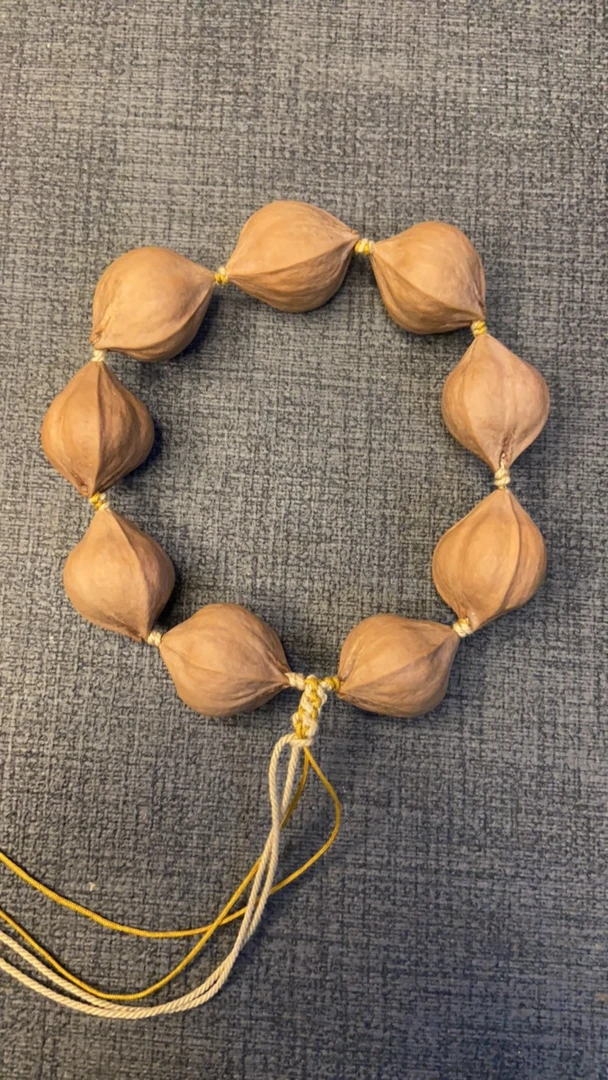 橄榄核手串 原核原皮核雕素串2.4