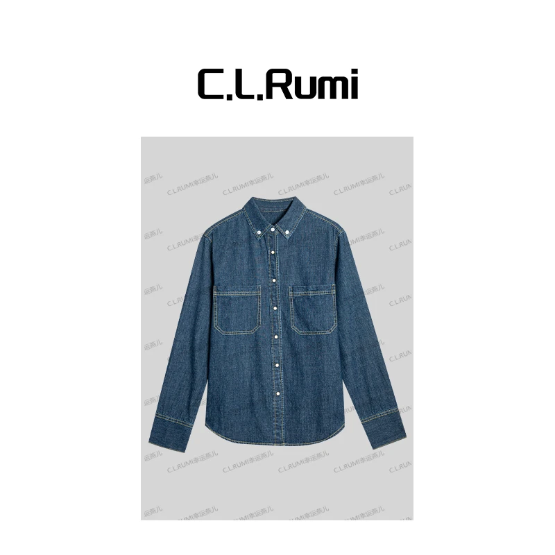 【Rumi时装】“单宁牛仔”25夏复古蓝水洗薄牛仔显瘦外套上衣7048cs