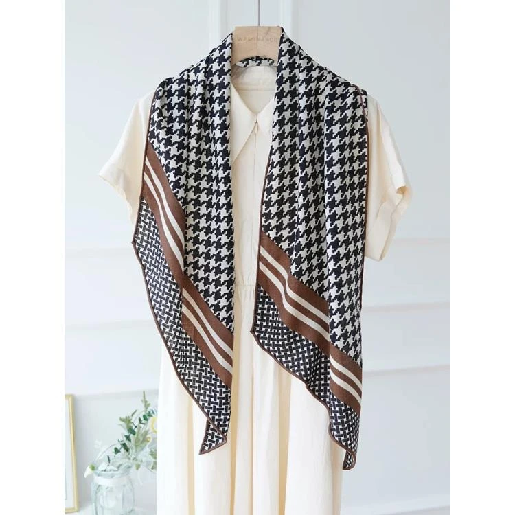 P13【千鸟格】新款棉质125*33左右精致小飘带