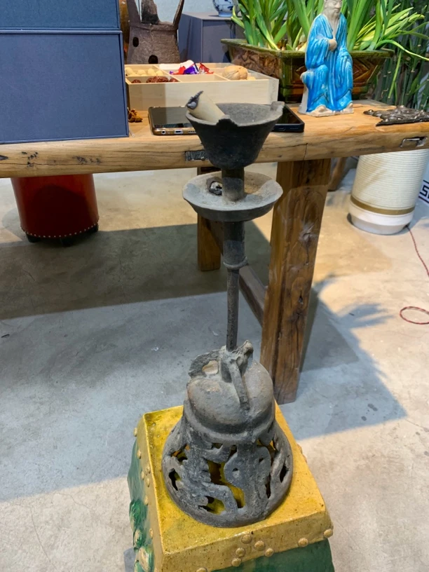 铁油灯，完完整整全品