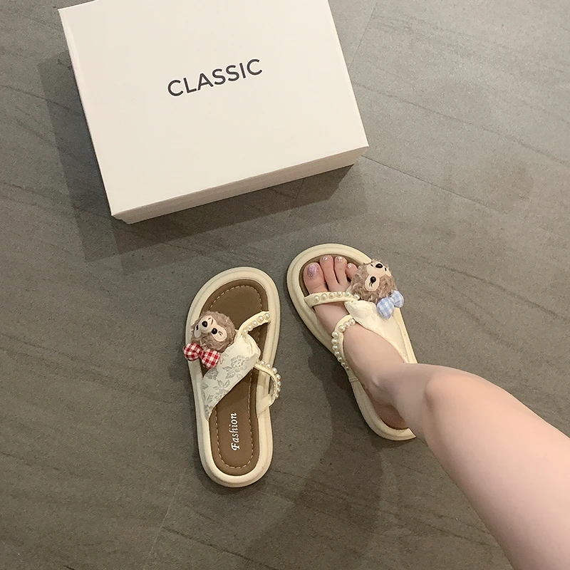 洋气高颜值凉拖鞋女夏外穿2025新款厚底小众高级感外出沙滩一字拖