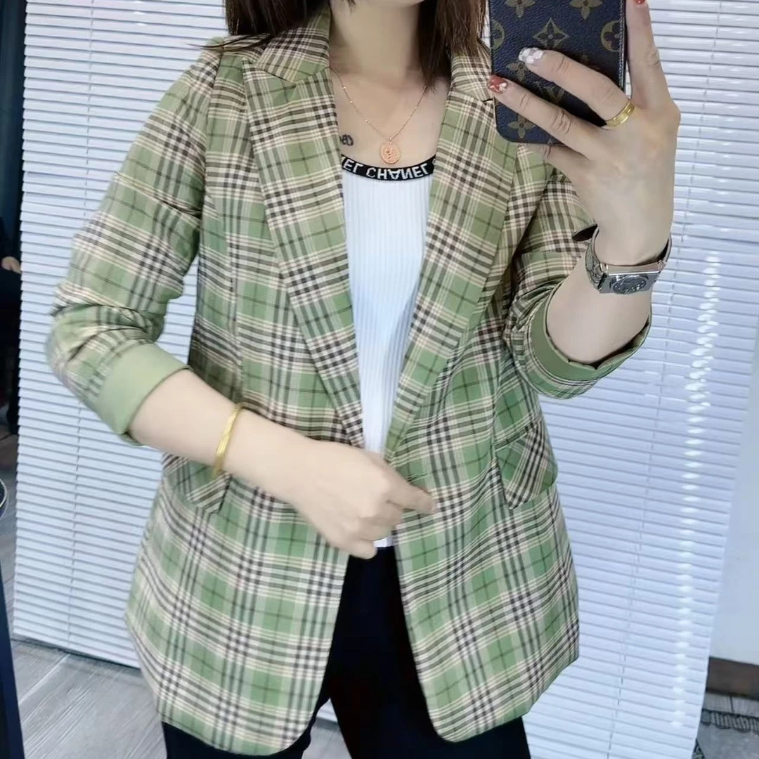 女士高级感百搭休闲九分袖小西装春秋季节适用805