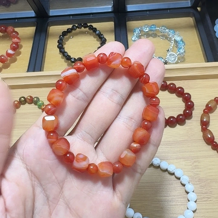 未镶嵌手链玛瑙/玉髓方糖玛瑙手链