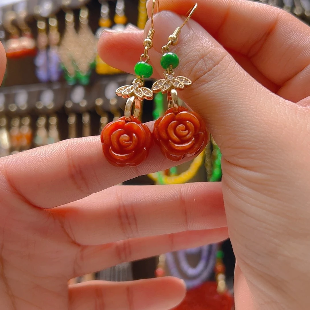 翡翠合金耳饰翡翠