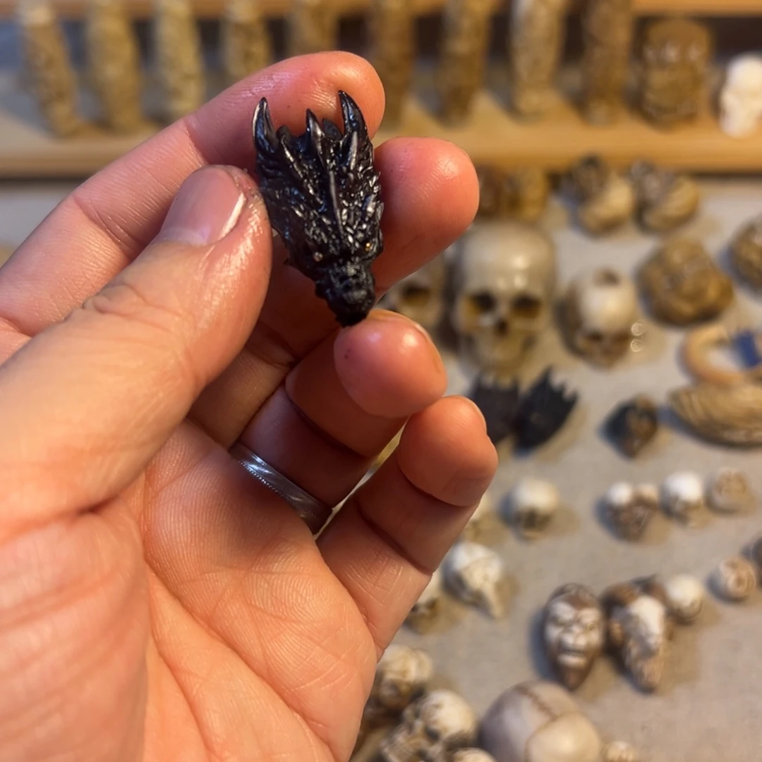 行****鹿骨手串/手链行知龙头三通黑色