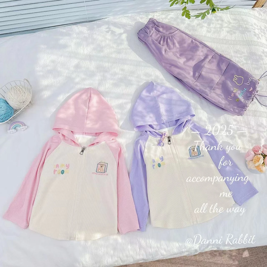 *2025春款彩色拼接卡通帽衫外套* D-W640