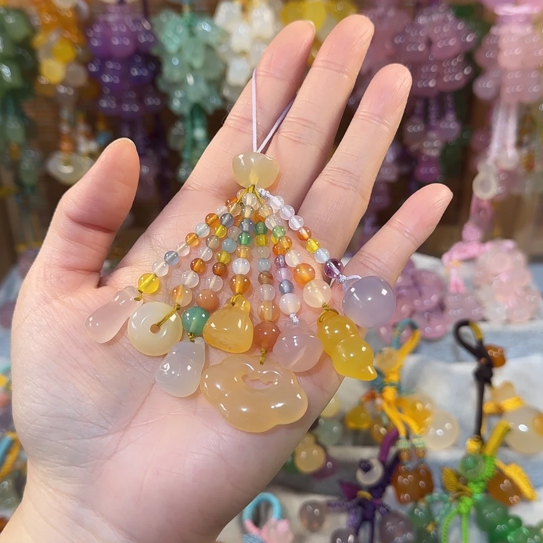 玛瑙/玉髓未镶嵌手机挂件