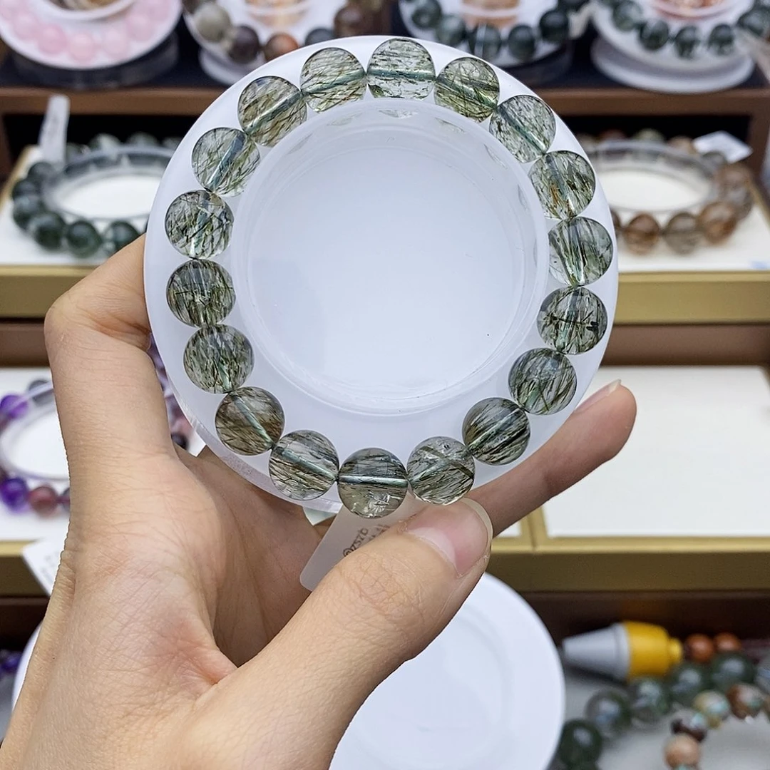 水晶手串未镶嵌阿****)绿发晶