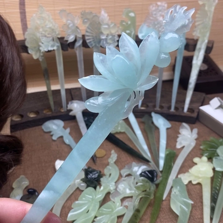 蛇纹石玉未镶嵌发簪