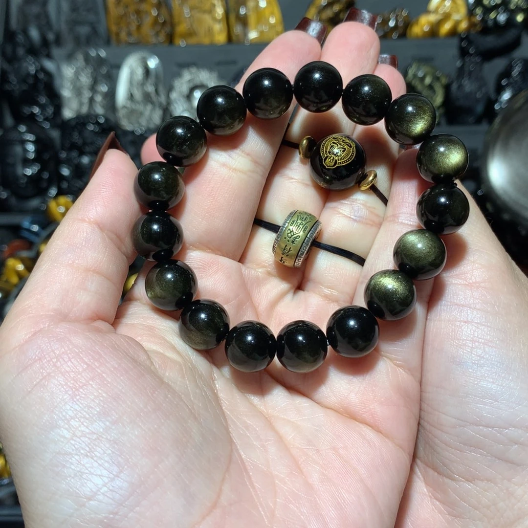 未镶嵌黑曜岩手串自****?定制