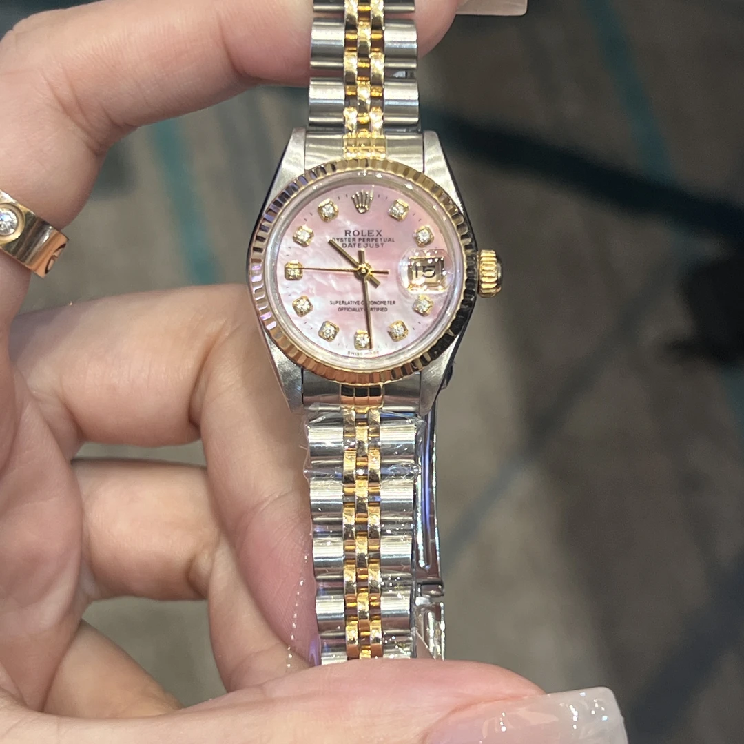 99新 Rolex/劳力士 表展女装日志69173粉贝母后钻腕表/WHP032120