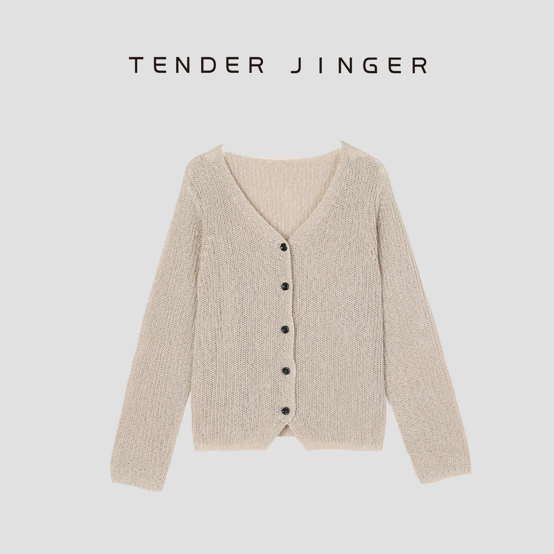 Tender Jinger【专柜】V领百搭针织开衫T52BBS80659