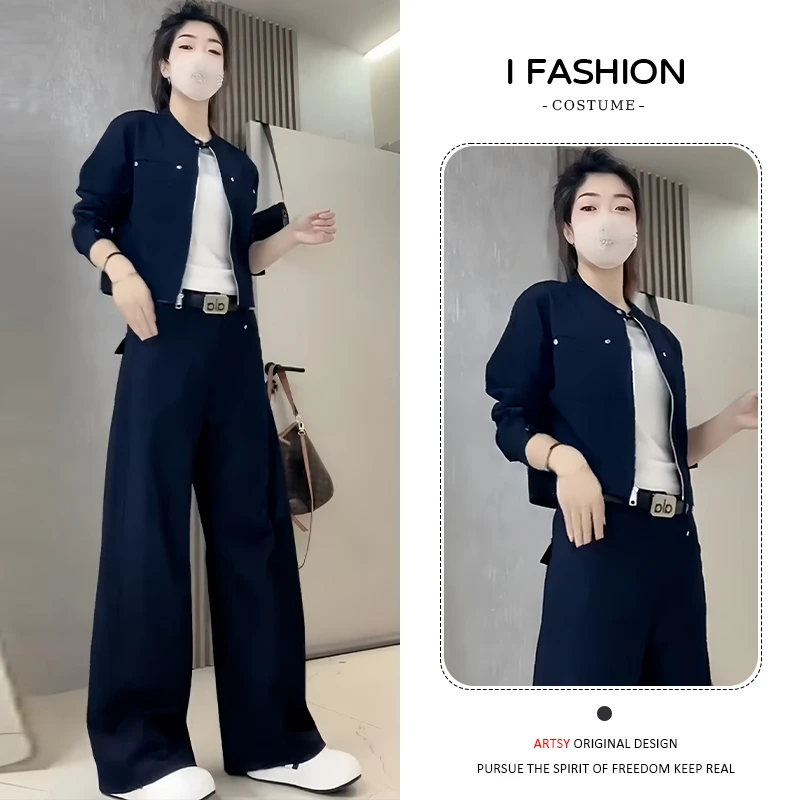 高级感韩版时尚运动套装女2025年春秋新款韩版拉链夹克长裤两件套