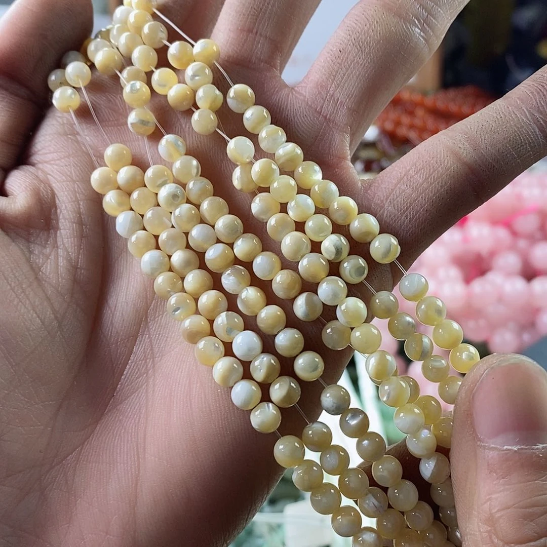 玛瑙/玉髓珠宝半成品合金一条天然5mm马蹄螺圆珠A级