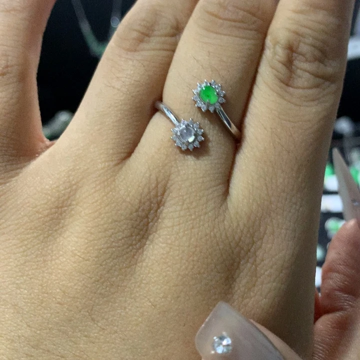 翡翠银S925镶嵌戒指