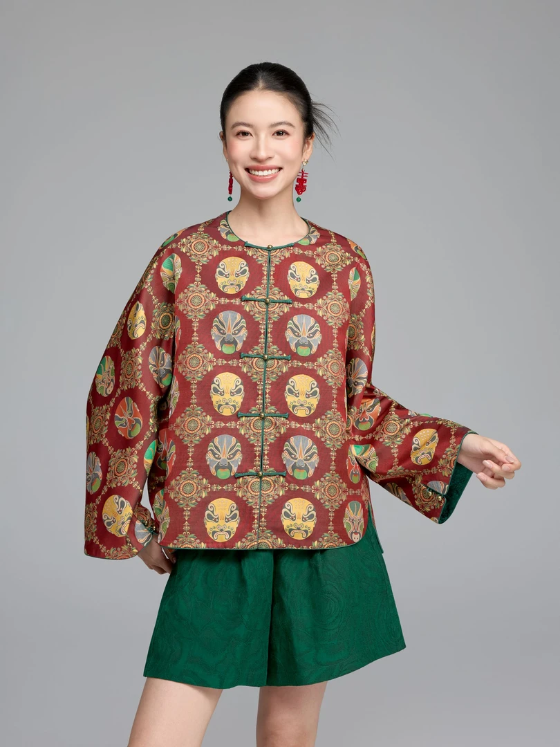 初见十三娘•张和才『向天笑』国风古蜀锦中开外套休闲精致秋冬中式