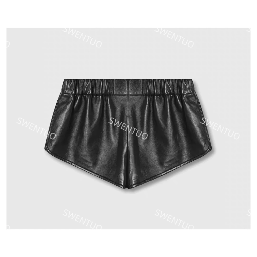 SWENTUO.欧美小众设计款显瘦长裤皮短裤
