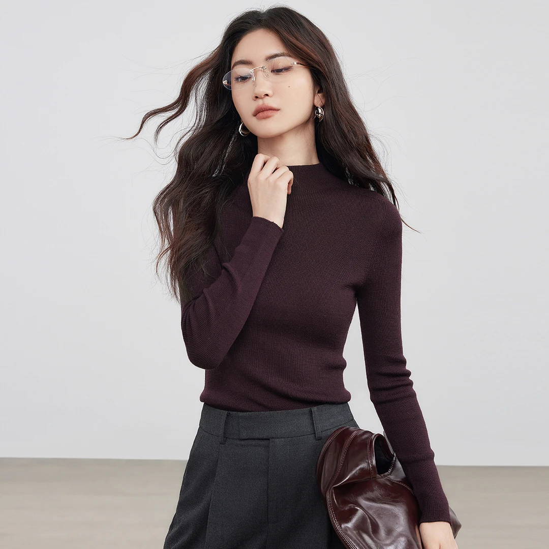 T朗文斯汀2025冬季新款无缝一体毛衣可机洗针织衫DTMM5508D12762