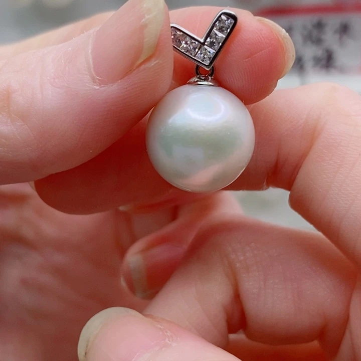 淡水珍珠颈饰银S925镶嵌A