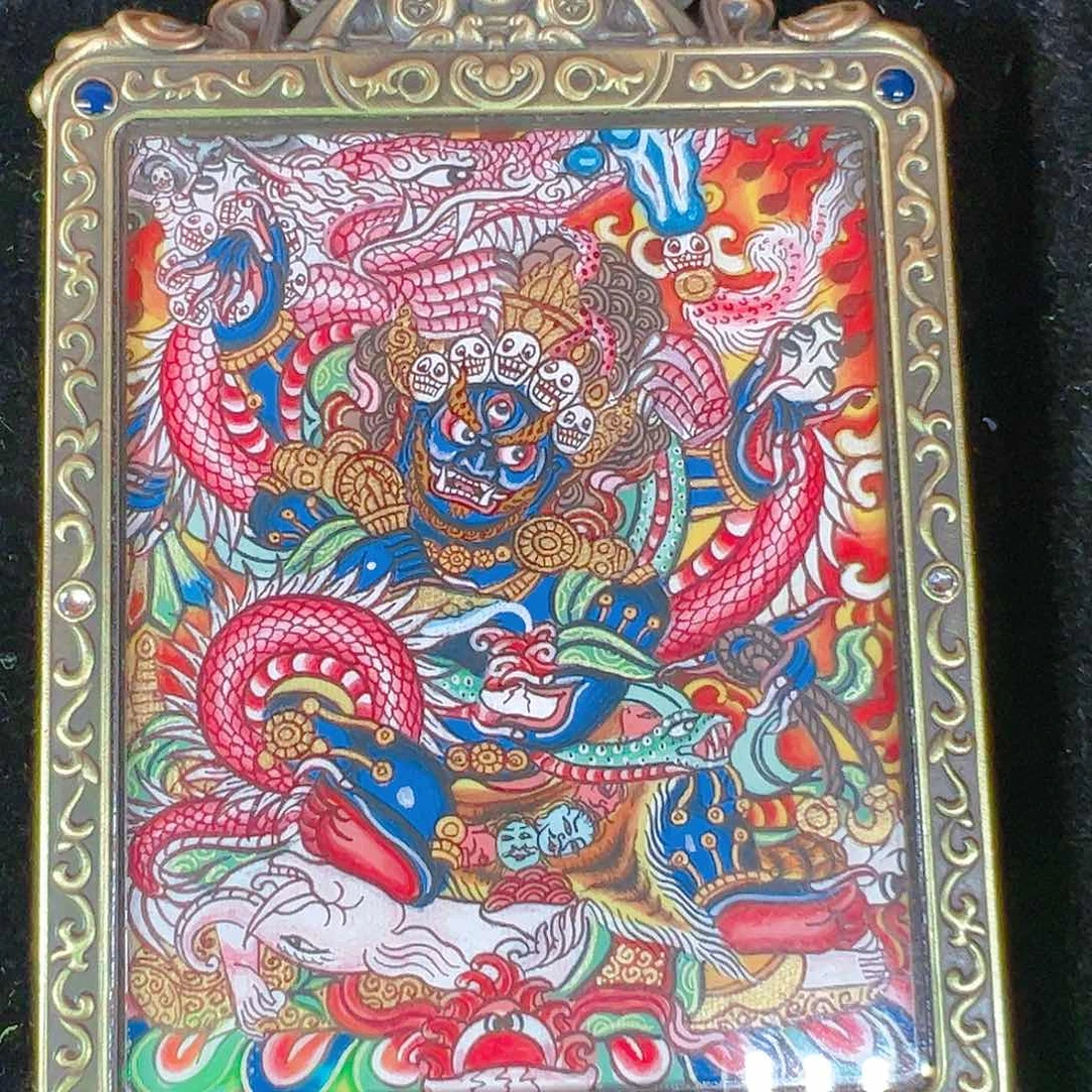吊坠十*热贡手绘大黑天唐卡