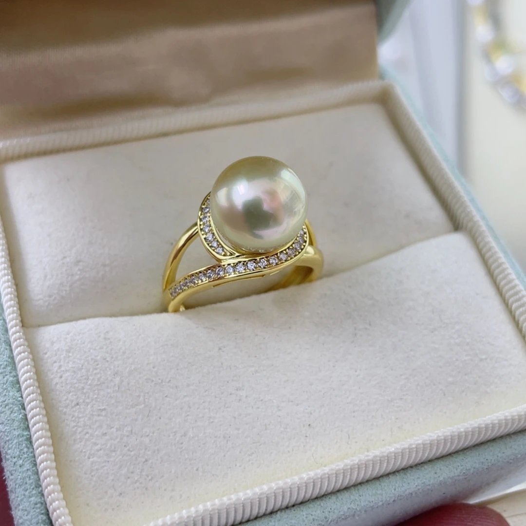 海水珍珠戒指银S925镶嵌