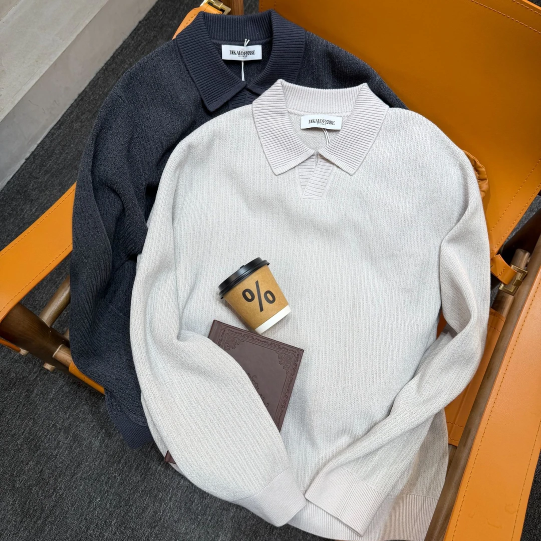 DIKALO FERRE/迪卡里奥 费雷D53MY131男士新款附绒羊毛翻领毛衫