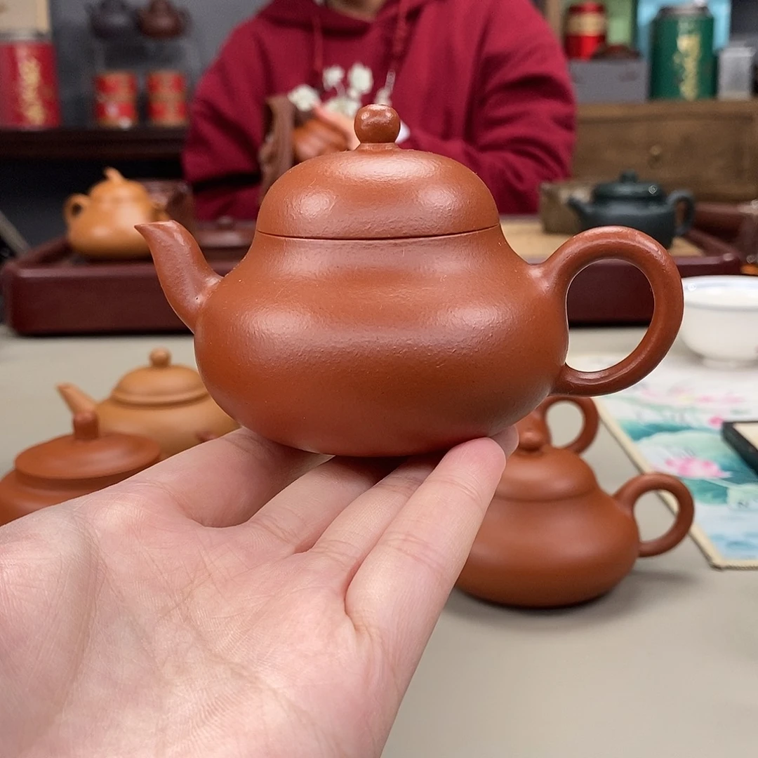茶壶紫砂小煤窑朱泥半手矮梨120cc