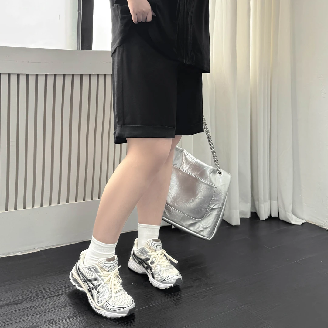 DX7208大码女装【万能搭长腿短裤】胖mm休闲百搭弹力卷边阔腿五分裤