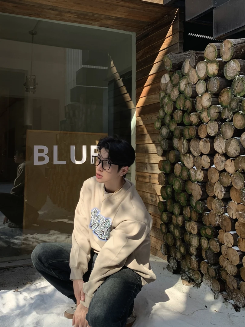 春季百搭休闲卫衣复古印花春秋长袖新款男女同款